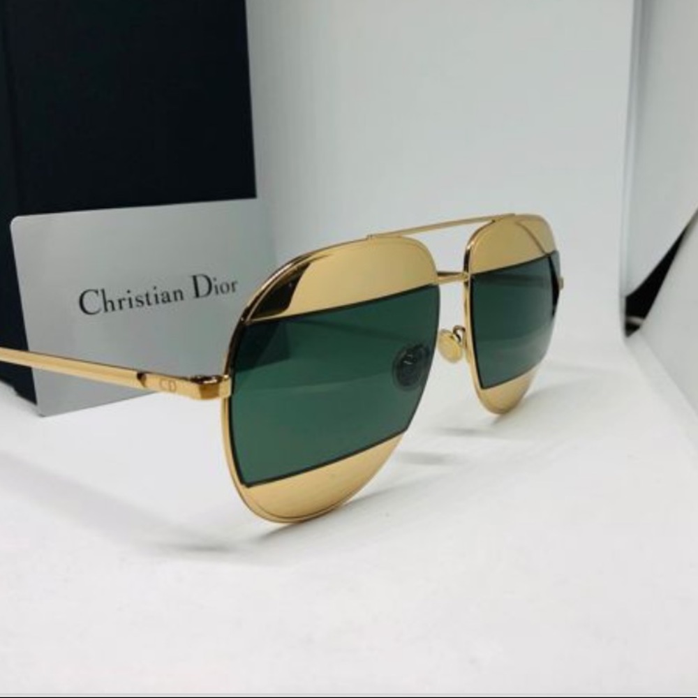 NEW Dior Split Sunglasses in Gold